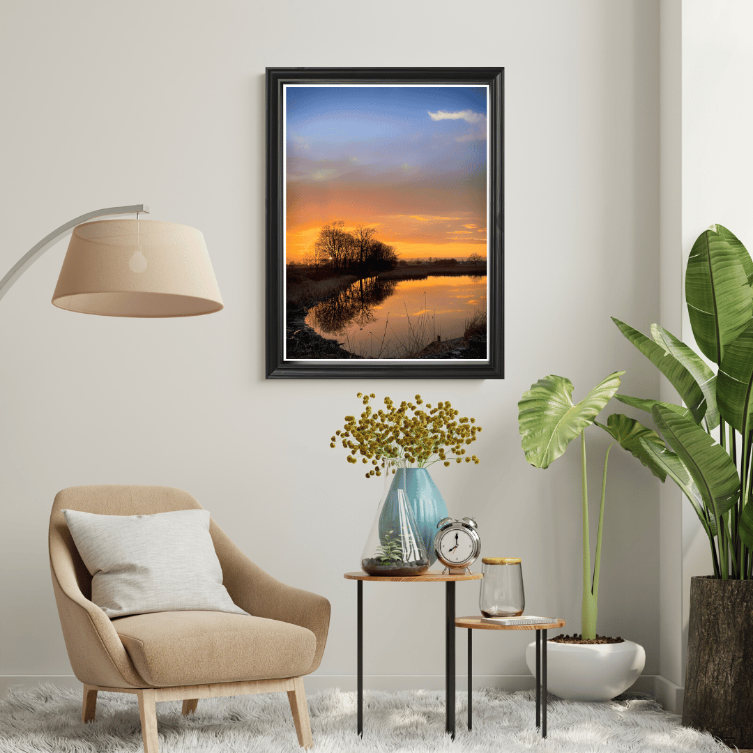 Neutral Aesthetic Modern Living Room Interior Wall Art Poster Frame Mockup Instagram Post (5)